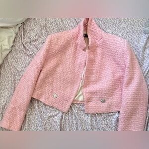 Zara Cropped Baby Pink Blazer
